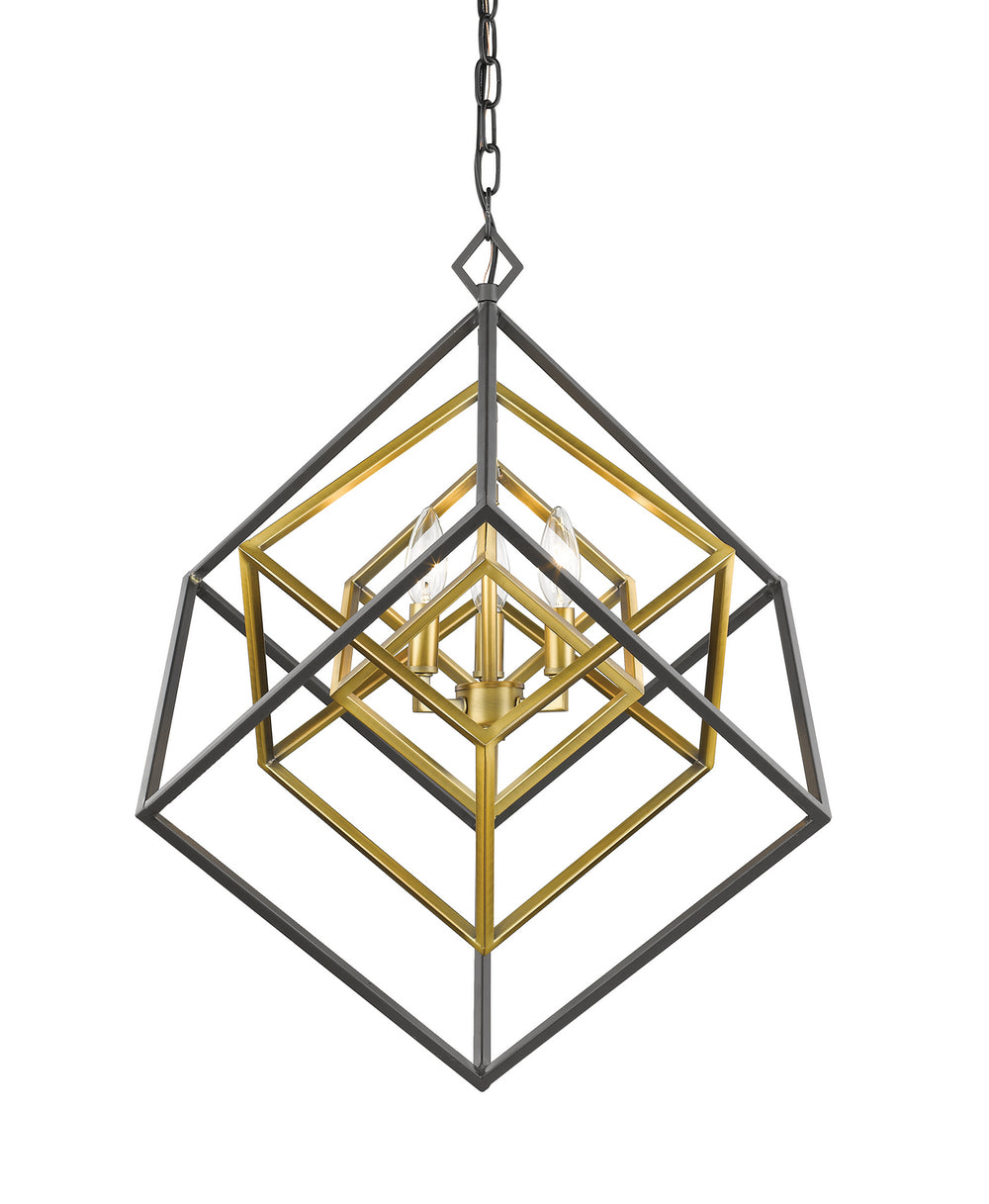 Z-Lite Canada - Three Light Chandelier - Euclid - Olde Brass + Bronze- Union Lighting Luminaires Decor