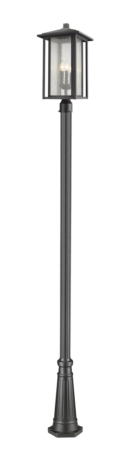 Z-Lite Canada - Three Light Outdoor Post Mounted Fixture - Aspen - Black- Union Lighting Luminaires Decor