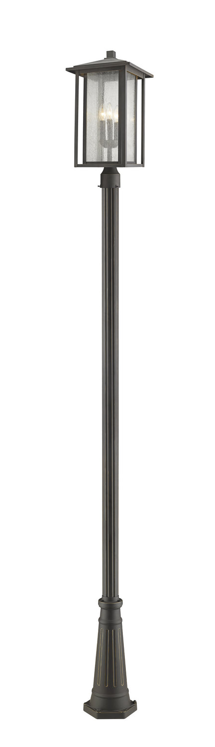 Z-Lite Canada - Three Light Outdoor Post Mounted Fixture - Aspen - Oil Rubbed Bronze- Union Lighting Luminaires Decor
