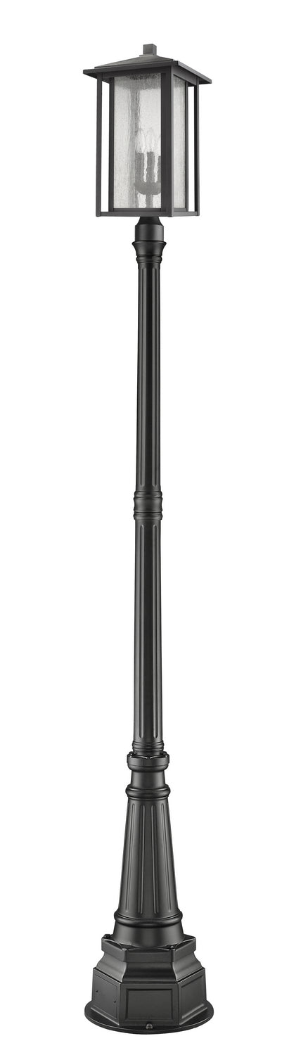 Z-Lite Canada - Three Light Outdoor Post Mounted Fixture - Aspen - Black- Union Lighting Luminaires Decor