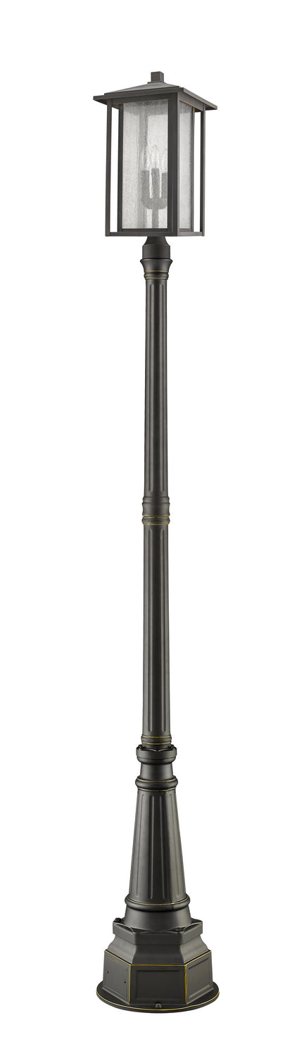 Z-Lite Canada - Three Light Outdoor Post Mounted Fixture - Aspen - Oil Rubbed Bronze- Union Lighting Luminaires Decor