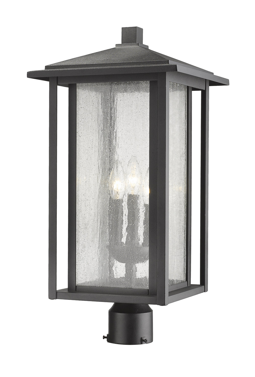 Z-Lite Canada - Three Light Outdoor Post Mount Fixture - Aspen - Black- Union Lighting Luminaires Decor
