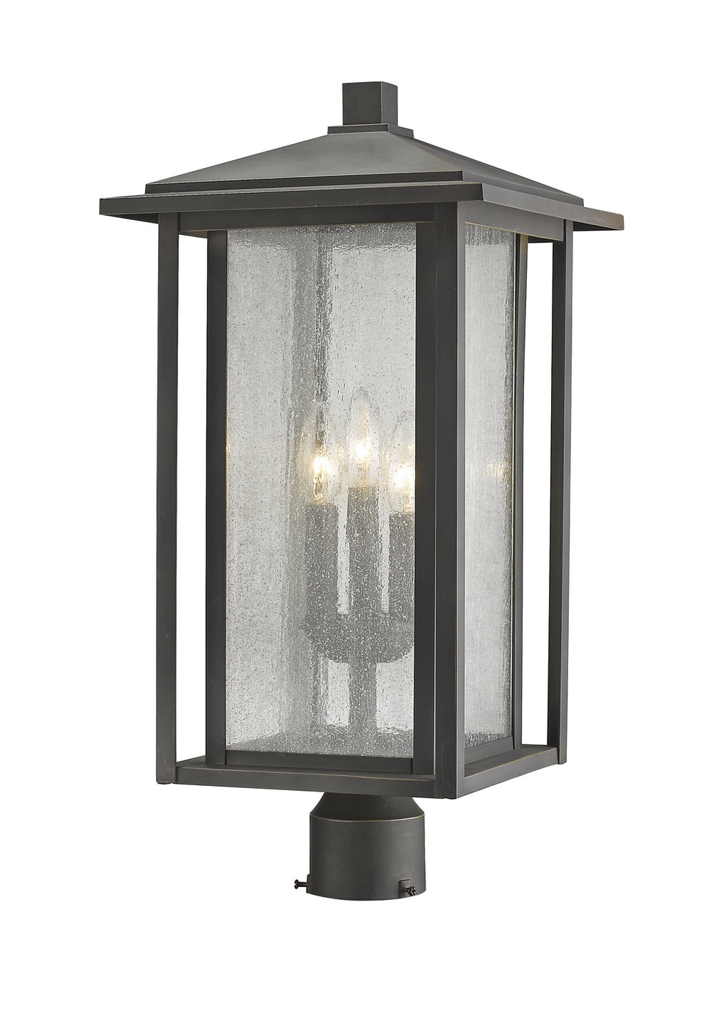 Z-Lite Canada - Three Light Outdoor Post Mount Fixture - Aspen - Oil Rubbed Bronze- Union Lighting Luminaires Decor