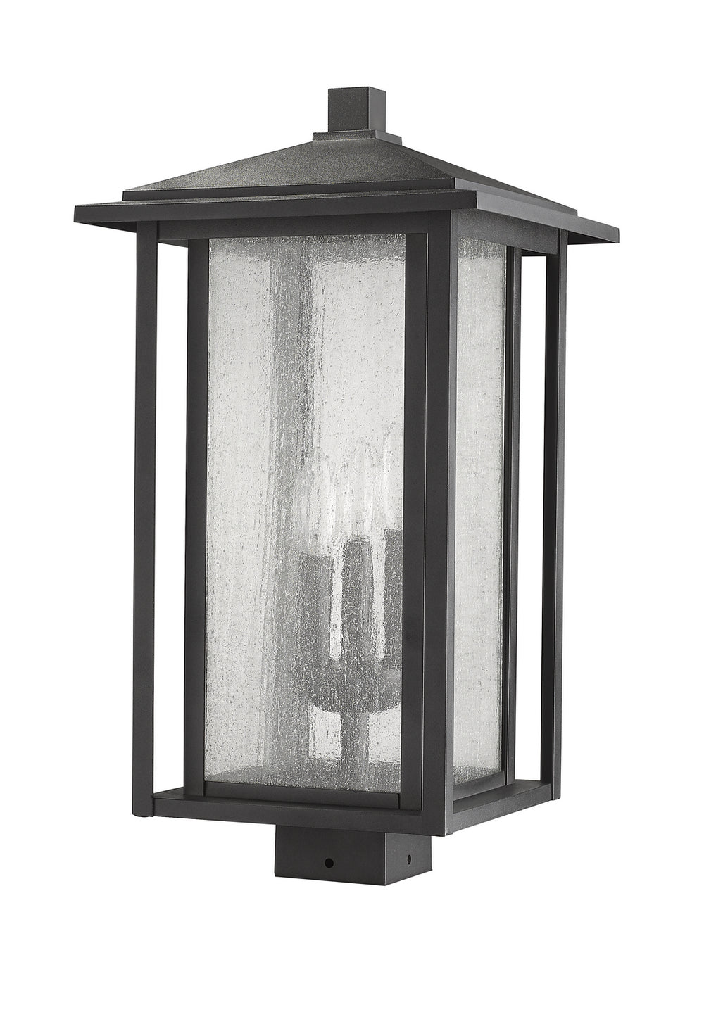 Z-Lite Canada - Three Light Outdoor Post Mount Fixture - Aspen - Black- Union Lighting Luminaires Decor