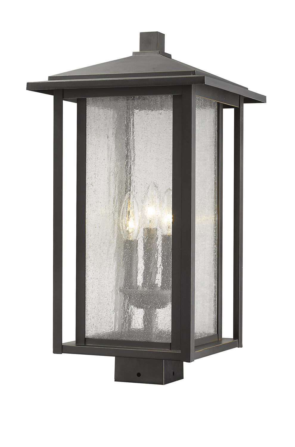 Z-Lite Canada - Three Light Outdoor Post Mount Fixture - Aspen - Oil Rubbed Bronze- Union Lighting Luminaires Decor