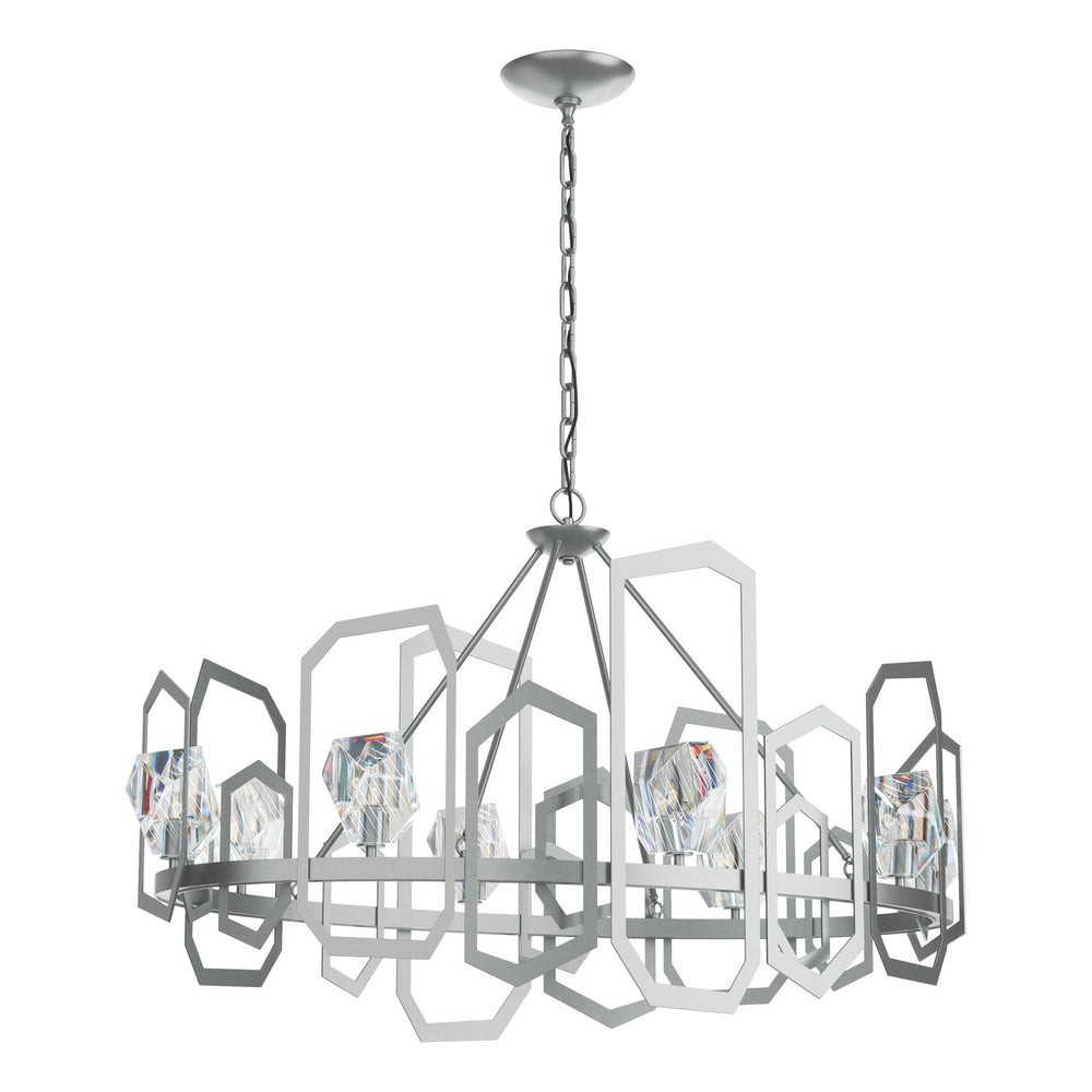 Hubbardton Forge - Eight Light Chandelier - Gatsby - Vintage Platinum- Union Lighting Luminaires Decor