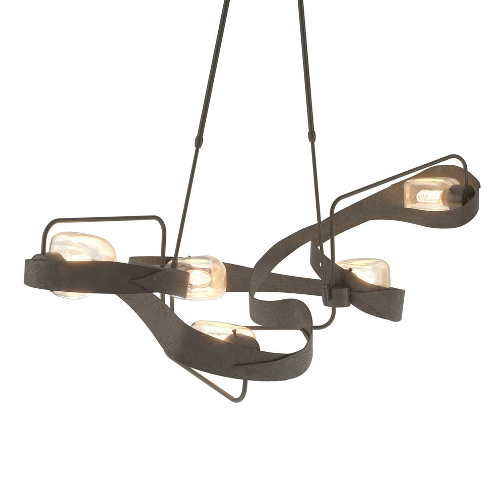 Hubbardton Forge - Five Light Pendant - Graffiti - Dark Smoke- Union Lighting Luminaires Decor