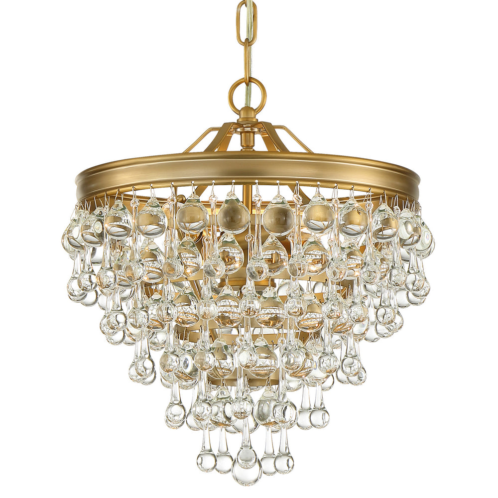 Crystorama - Three Light Mini Chandelier - Calypso - Vibrant Gold- Union Lighting Luminaires Decor