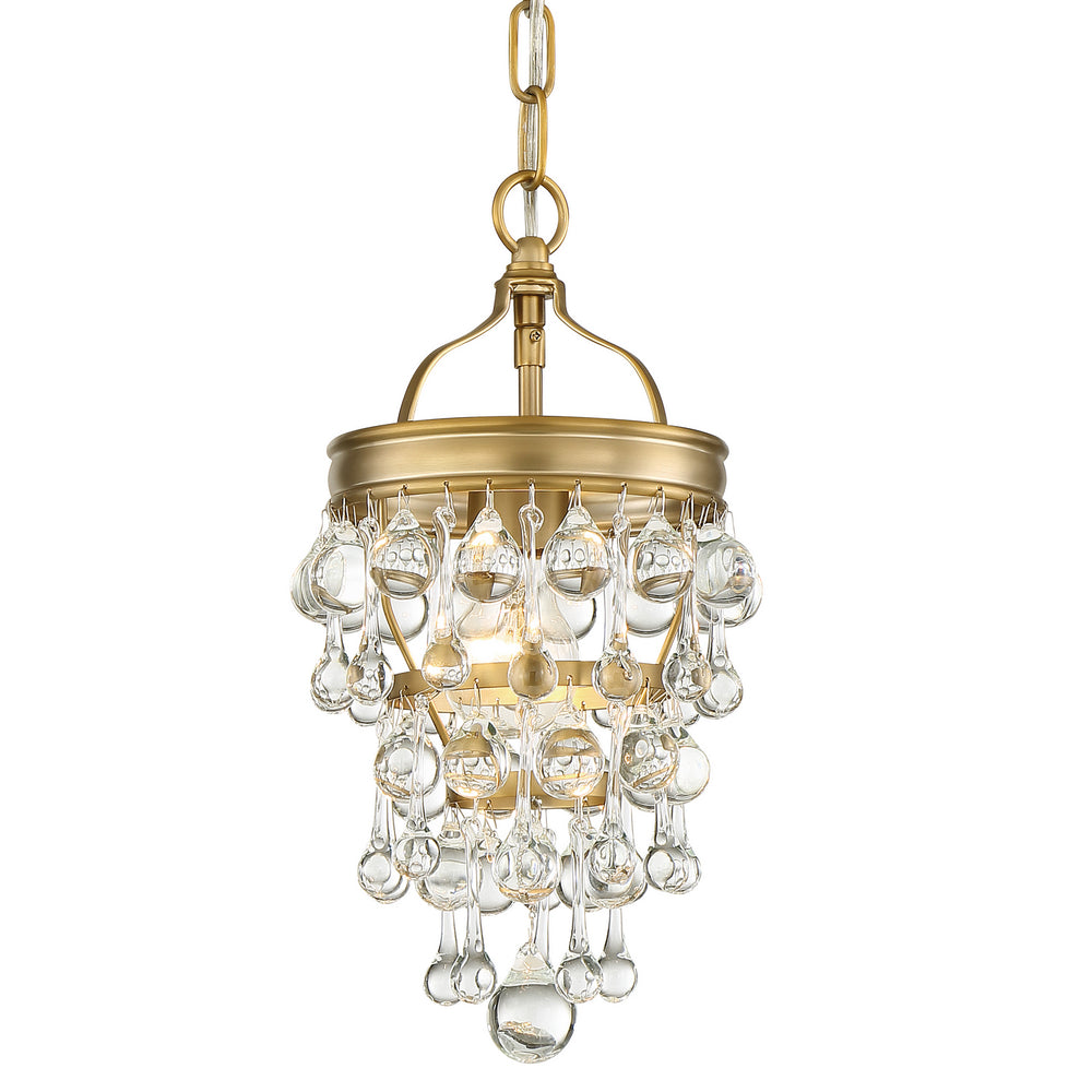 Crystorama - One Light Mini Chandelier - Calypso - Vibrant Gold- Union Lighting Luminaires Decor