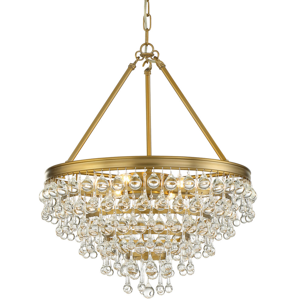 Crystorama - Six Light Chandelier - Calypso - Vibrant Gold- Union Lighting Luminaires Decor