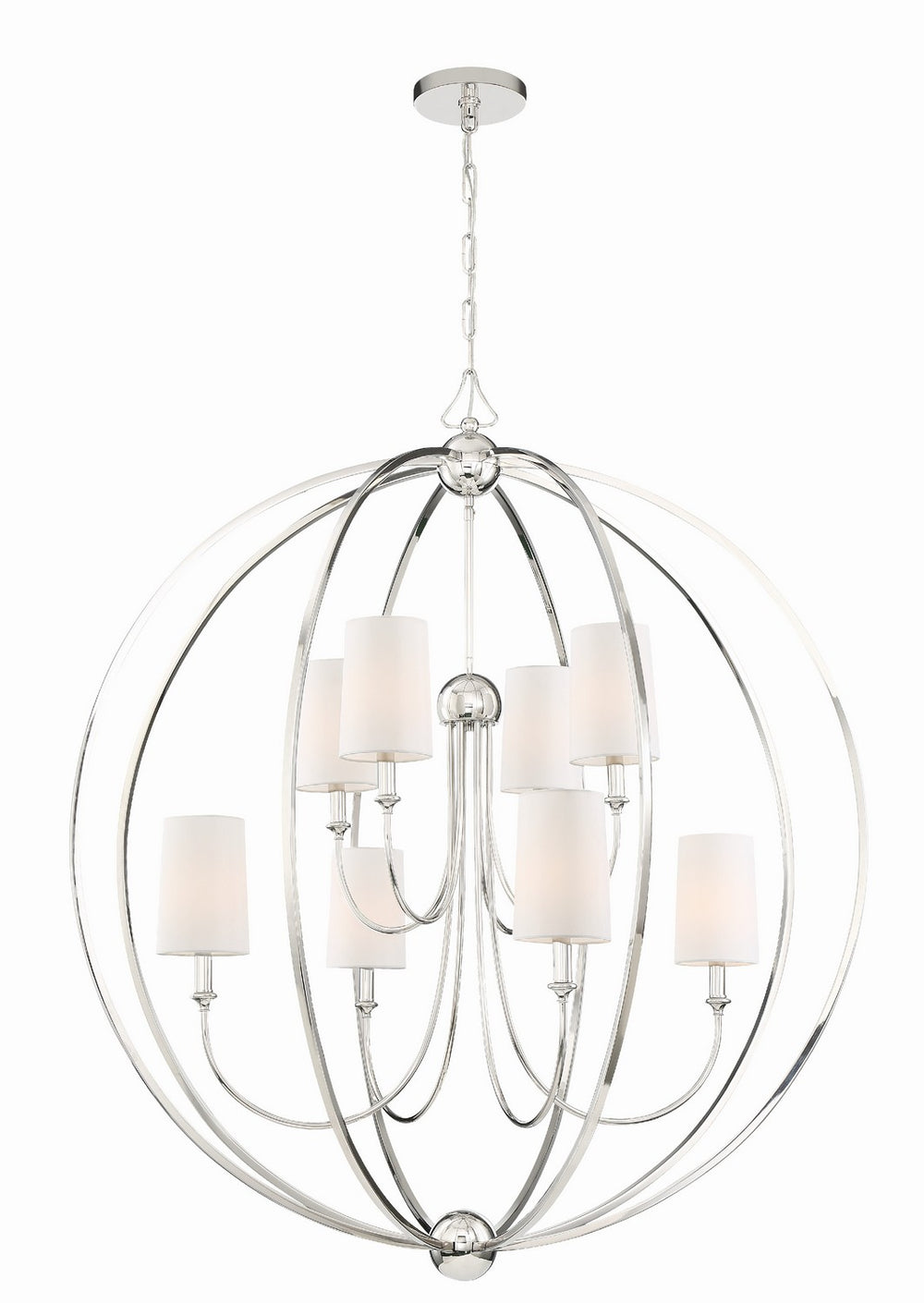 Crystorama - Eight Light Chandelier - Sylvan - Polished Nickel- Union Lighting Luminaires Decor