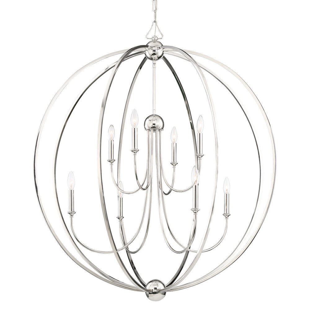 Crystorama - Eight Light Chandelier - Sylvan - Polished Nickel- Union Lighting Luminaires Decor