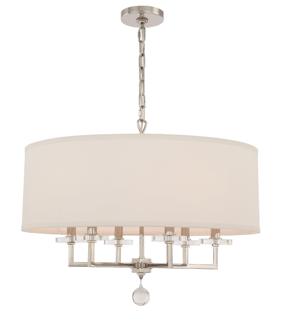 Crystorama - Six Light Chandelier - Paxton - Polished Nickel- Union Lighting Luminaires Decor
