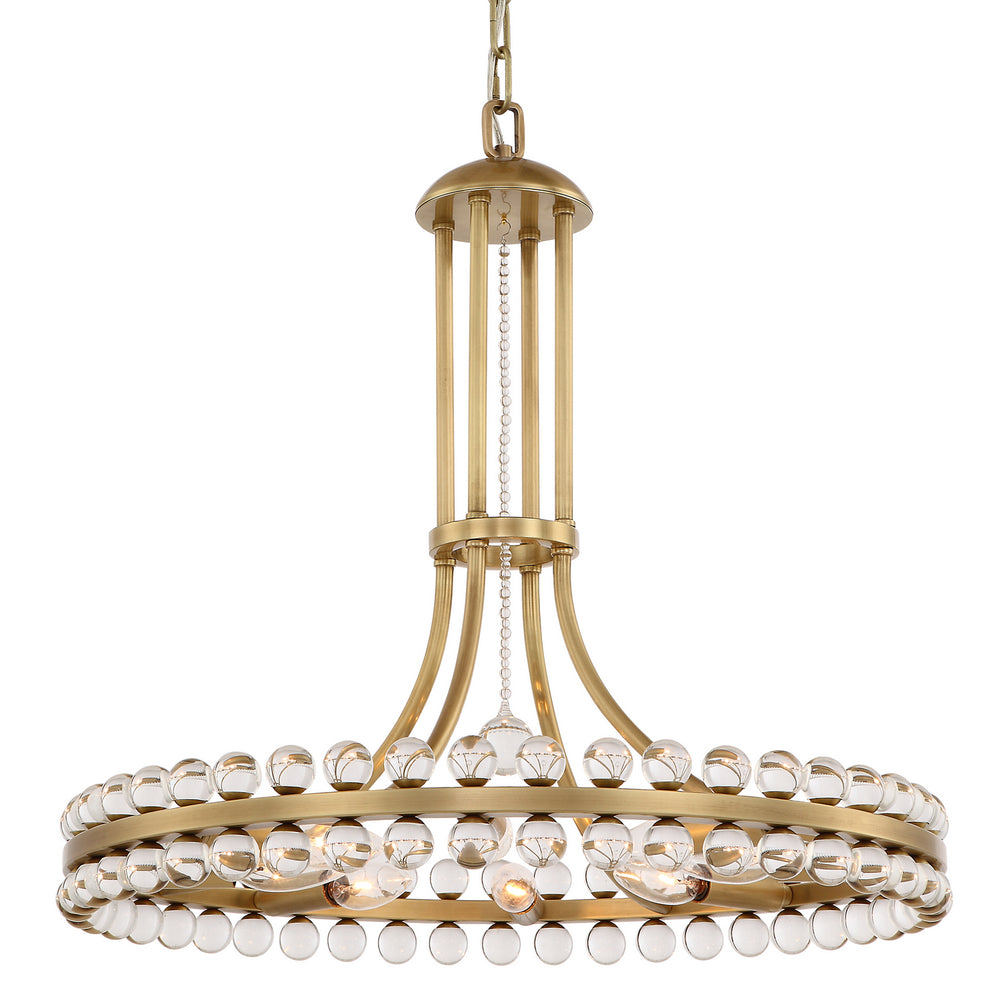 Crystorama - Eight Light Chandelier - Clover - Aged Brass- Union Lighting Luminaires Decor