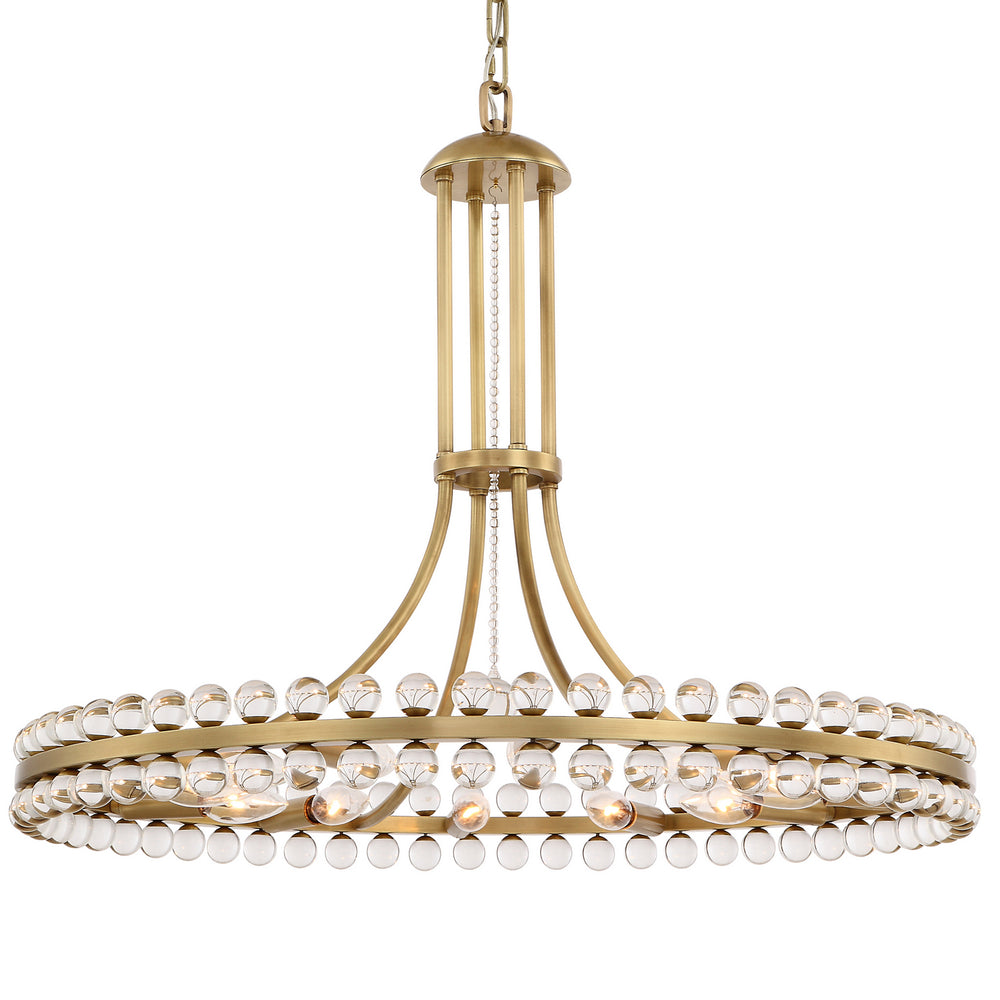 Crystorama - 12 Light Chandelier - Clover - Aged Brass- Union Lighting Luminaires Decor