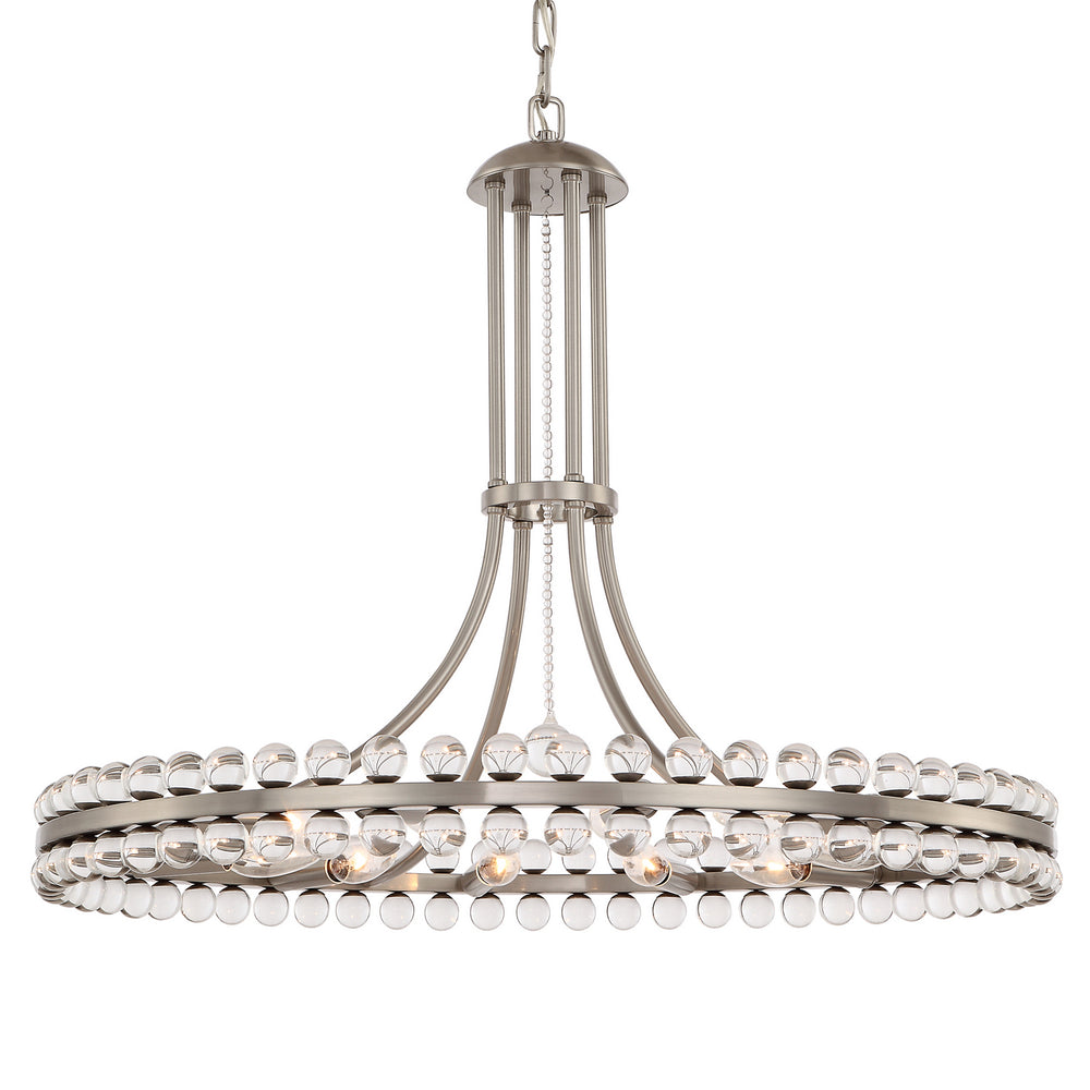 Crystorama - 12 Light Chandelier - Clover - Brushed Nickel- Union Lighting Luminaires Decor
