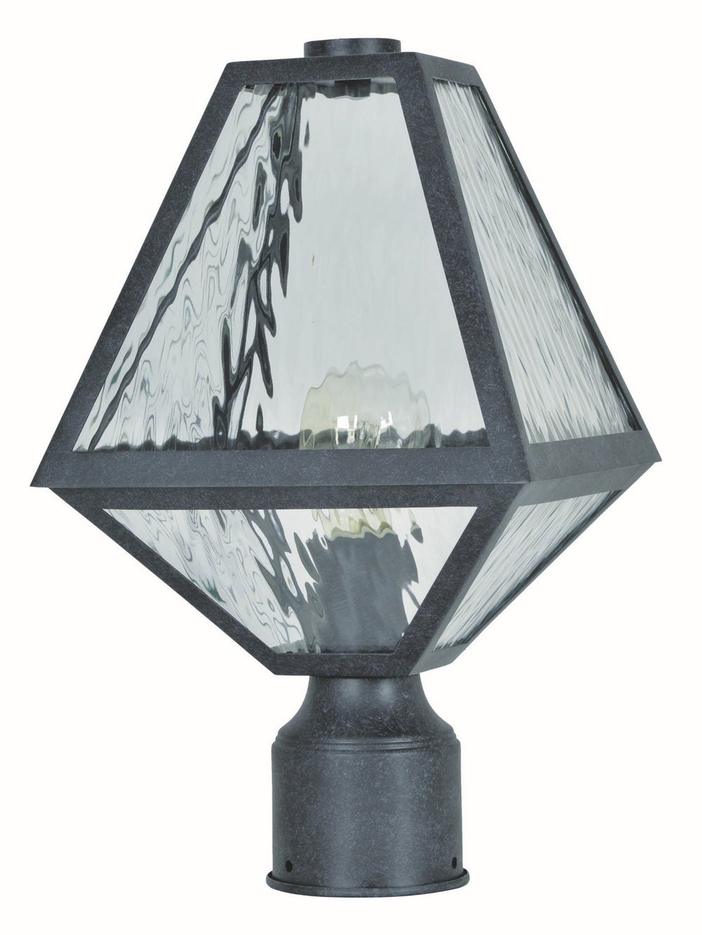 Crystorama - One Light Outdoor Post Mount - Glacier - Black Charcoal- Union Lighting Luminaires Decor