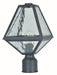 Crystorama - One Light Outdoor Post Mount - Glacier - Black Charcoal- Union Lighting Luminaires Decor