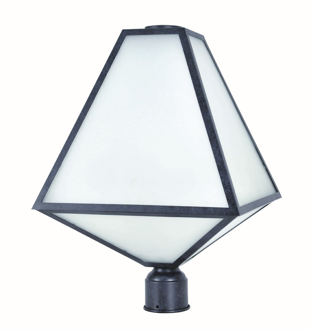 Crystorama - Three Light Outdoor Post Mount - Glacier - Black Charcoal- Union Lighting Luminaires Decor