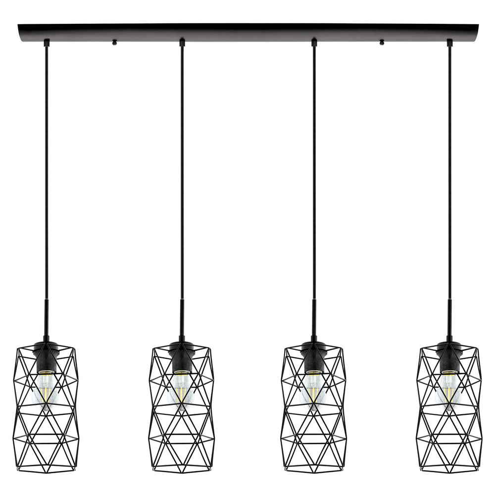 Eglo Canada - Four Light Pendant - Estevau 2 - Matte Black- Union Lighting Luminaires Decor