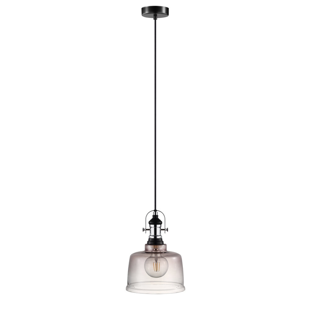 Eglo Canada - One Light Pendant - Gilwell - Matte Black & Chrome- Union Lighting Luminaires Decor
