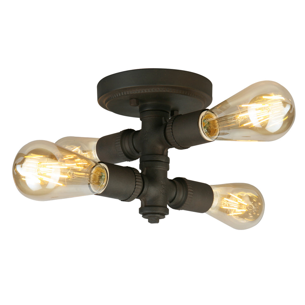Eglo Canada - Four Light Ceiling Mount - Wymer - Matte Bronze- Union Lighting Luminaires Decor