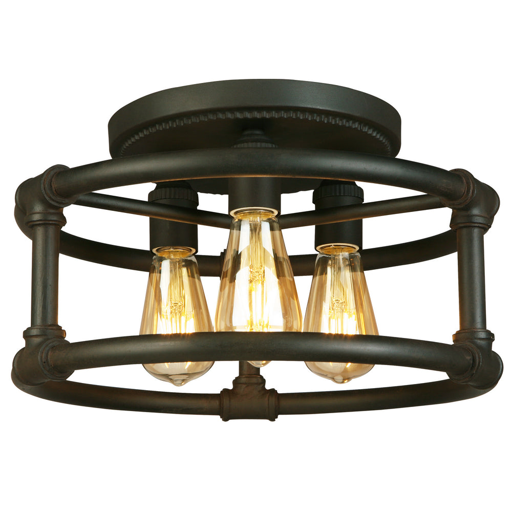 Eglo Canada - Three Light Ceiling Mount - Wymer - Matte Bronze- Union Lighting Luminaires Decor