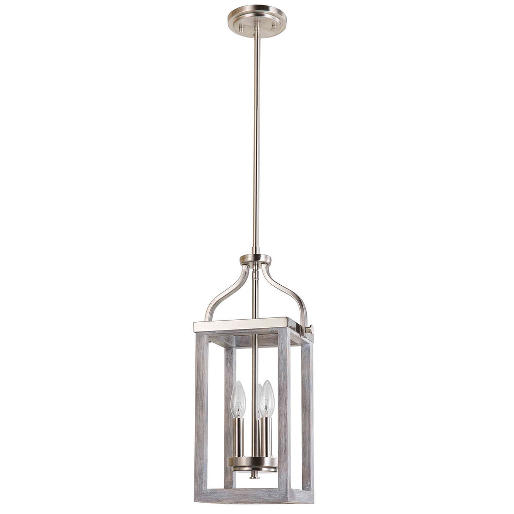 Eglo Canada - Three Light Pendant - Montrose - Acia Wood & Brushed Nickel- Union Lighting Luminaires Decor