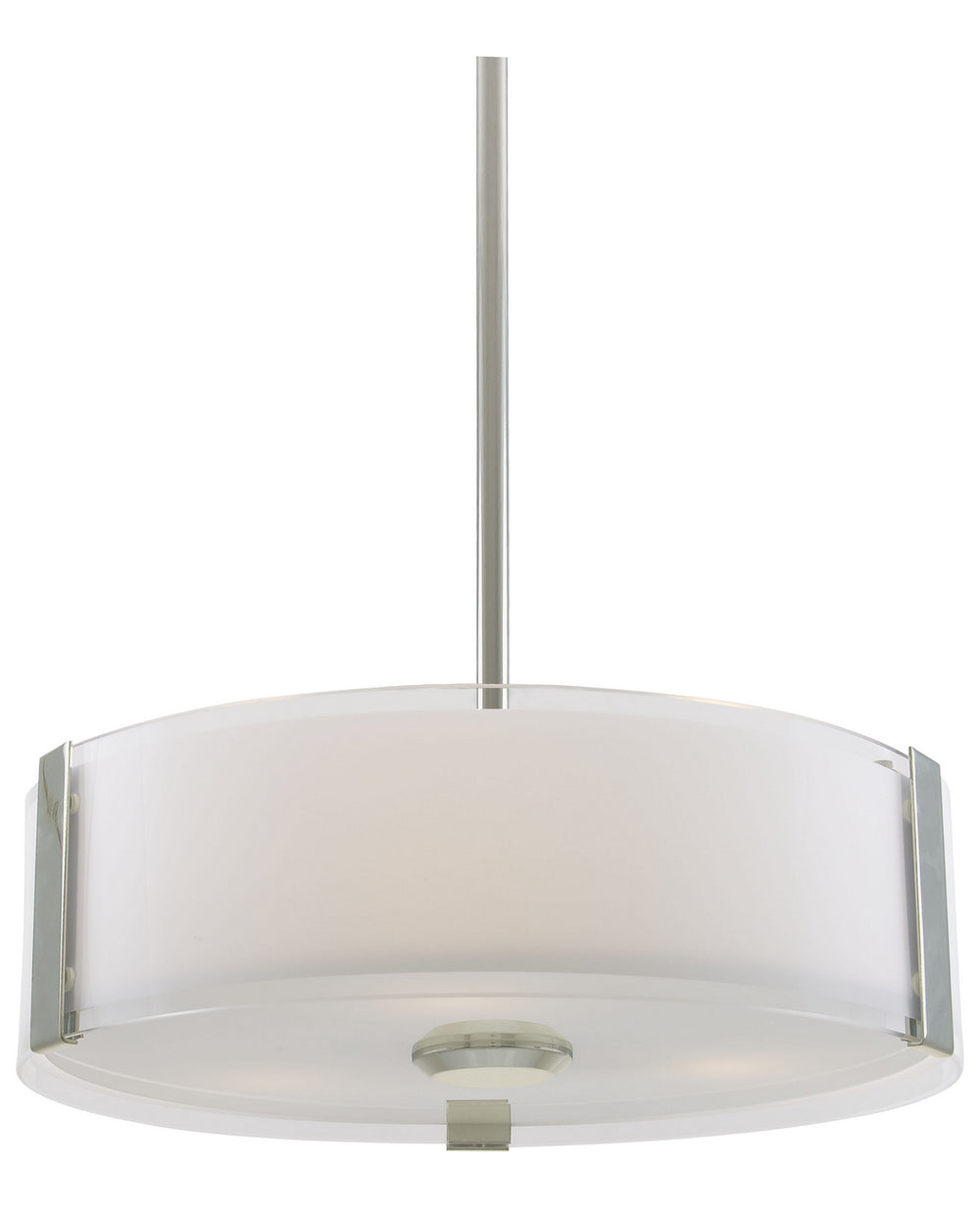 DVI Canada - Three Light Pendant - Zurich - Satin Nickel w/Silk Screened Opal Glass- Union Lighting Luminaires Decor