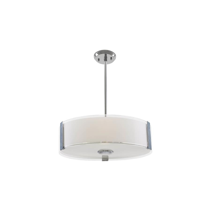 DVI Canada - Three Light Pendant - Zurich - Chrome w/Silk Screened Opal Glass- Union Lighting Luminaires Decor