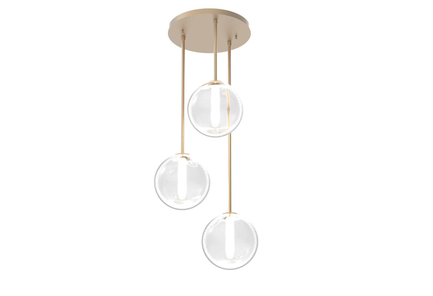 DVI Canada - Three Light Pendant - Courcelette - Venetian Brass With Clear Glass- Union Lighting Luminaires Decor