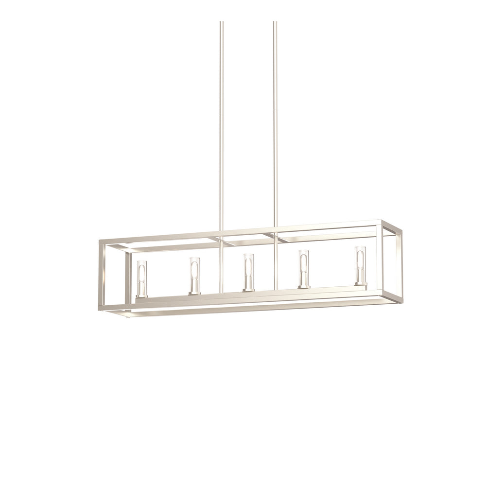 DVI Canada - Five Light Linear Pendant - Sambre - Multiple Finishes And Buffed Nickel w/Clear Glass- Union Lighting Luminaires Decor