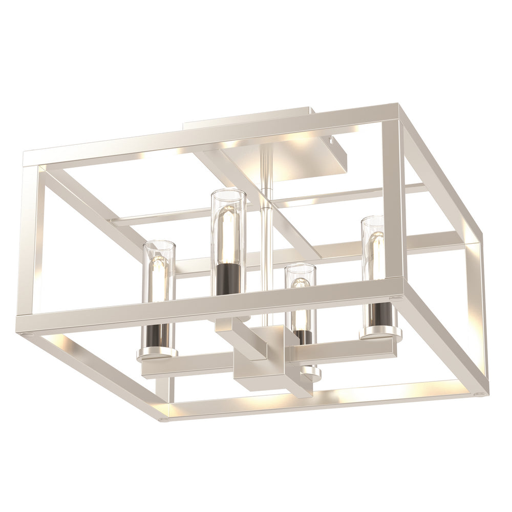 DVI Canada - Four Light Semi-Flush Mount - Sambre - Multiple/Buffed Nickel w/Clear Glass- Union Lighting Luminaires Decor