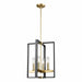 DVI Canada - Four Light Foyer Pendant - Blairmore - Venetian Brass And Graphite w/Clear Glass- Union Lighting Luminaires Decor