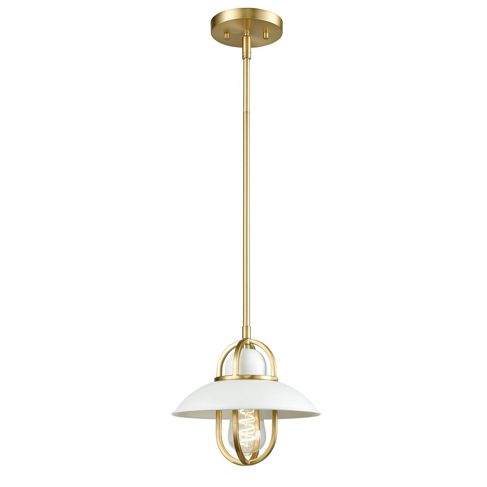 DVI Canada - One Light Mini-Pendant - Peggy'S Cove - Matte White And Venetian Brass- Union Lighting Luminaires Decor