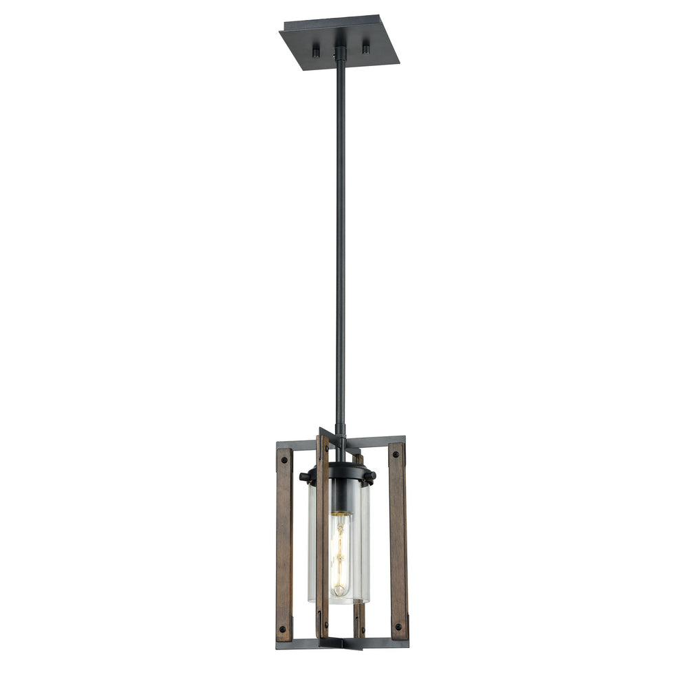 DVI Canada - One Light Mini-Pendant - Okanagan - Graphite And Ironwood On Metal w/Clear Glass- Union Lighting Luminaires Decor