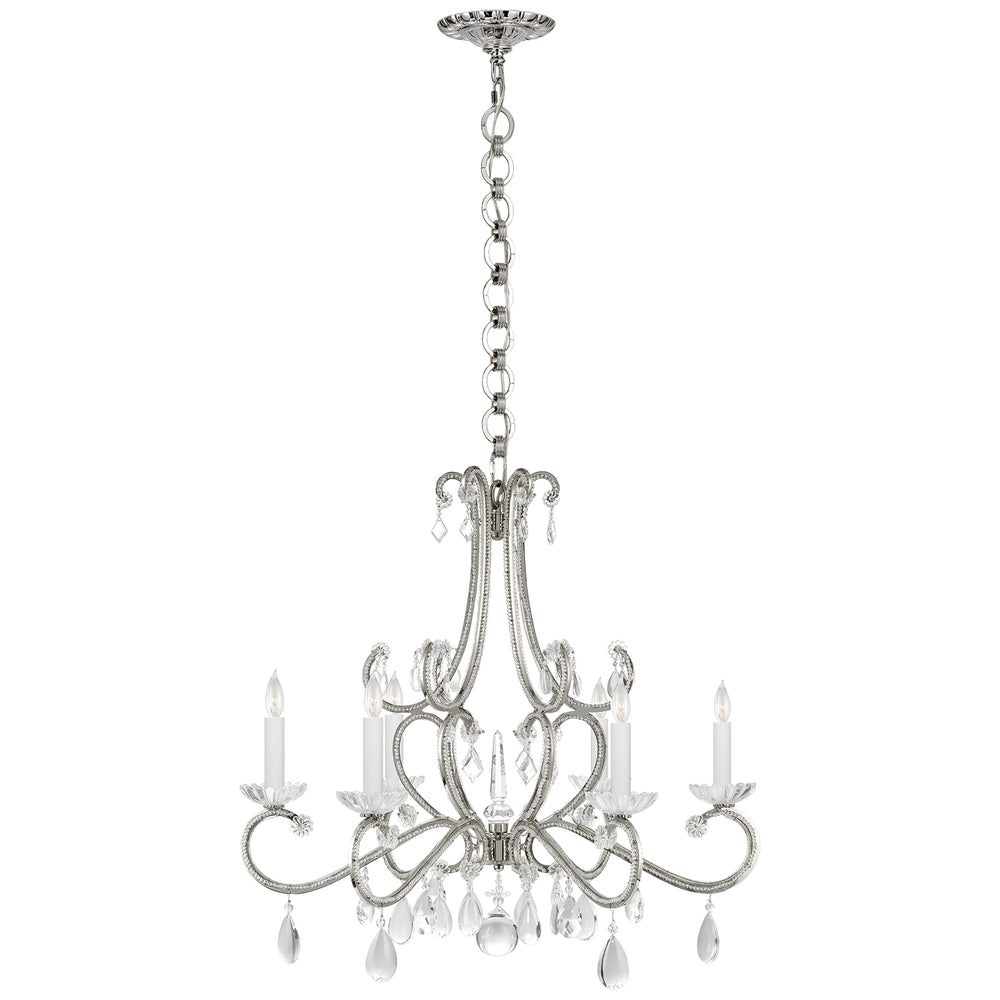 Visual Comfort Signature Canada - Six Light Chandelier - Montmartre - Polished Nickel- Union Lighting Luminaires Decor