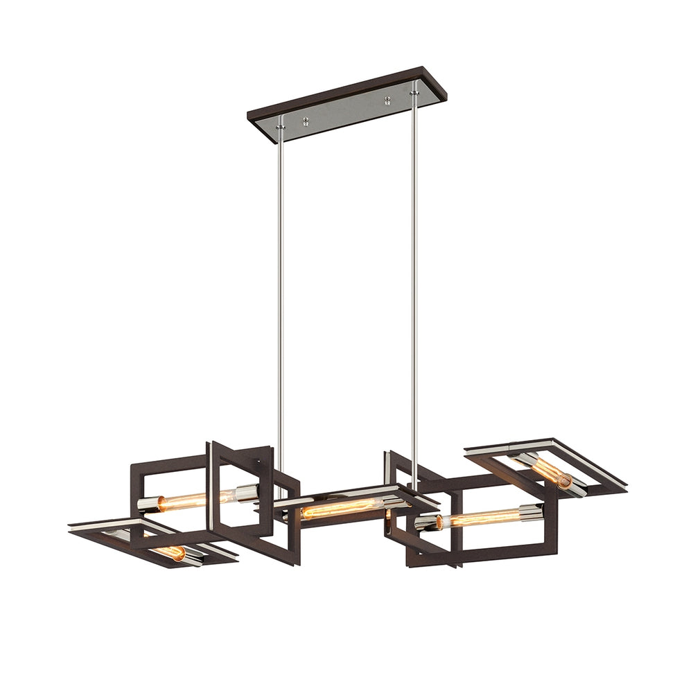 Troy Lighting Canada - Five Light Linear Pendant - Enigma - Textured Bronze- Union Lighting Luminaires Decor