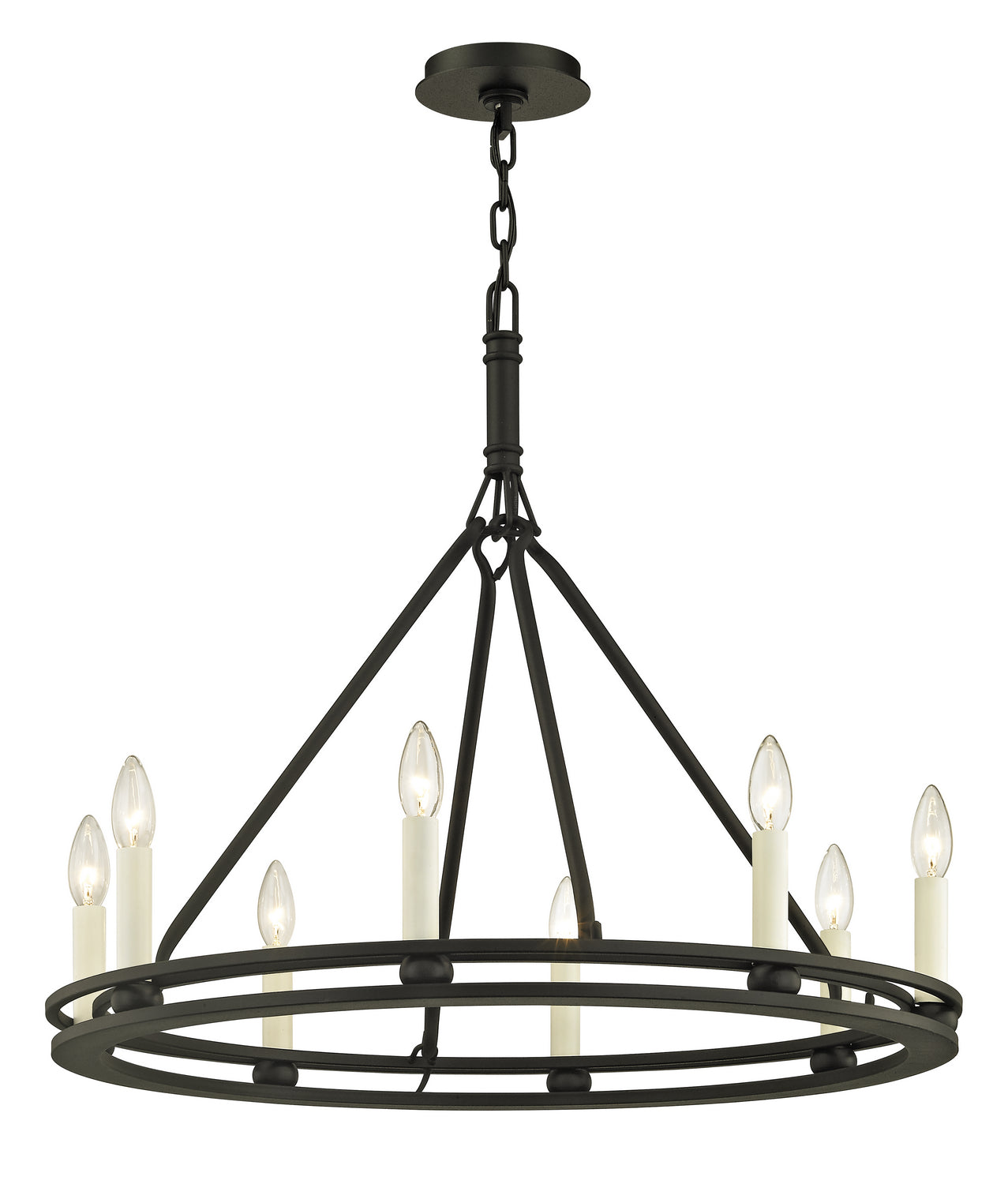 Troy Lighting - Eight Light Chandelier - Sutton - Textured Black- Union Lighting Luminaires Decor