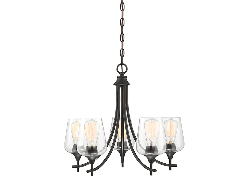 Savoy House - Five Light Chandelier - Octave - English Bronze- Union Lighting Luminaires Decor