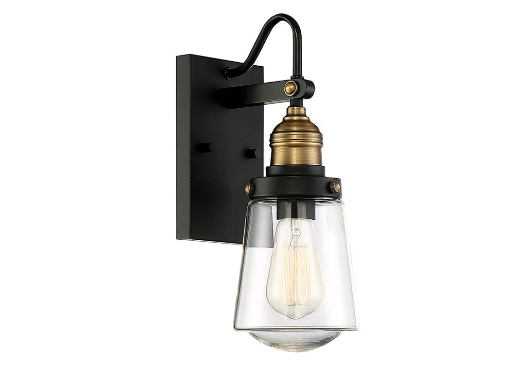 Savoy House Canada - One Light Wall Mount - Macauley - Vintage Black with Warm Brass- Union Lighting Luminaires Decor