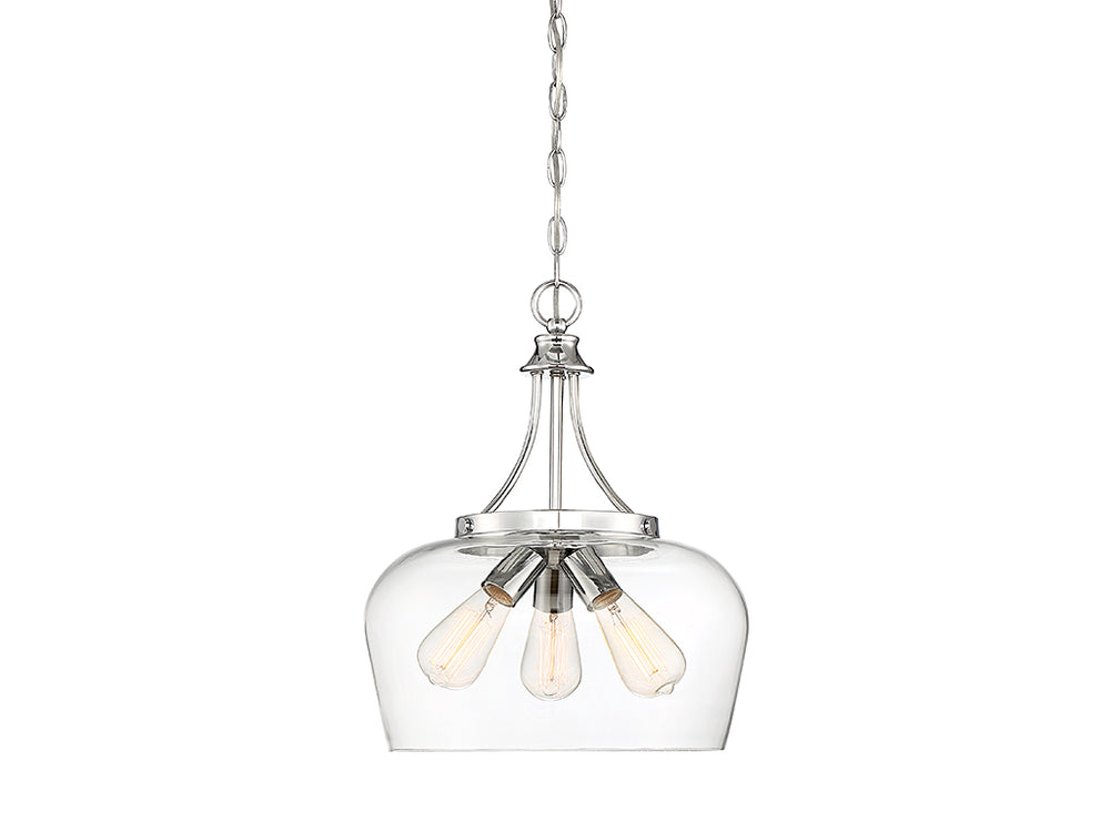 Savoy House - Three Light Pendant - Octave - Polished Chrome- Union Lighting Luminaires Decor