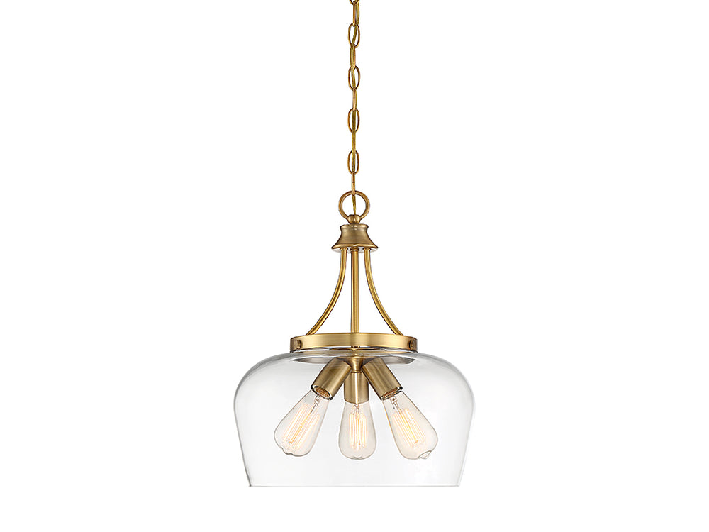 Savoy House - Three Light Pendant - Octave - Warm Brass- Union Lighting Luminaires Decor