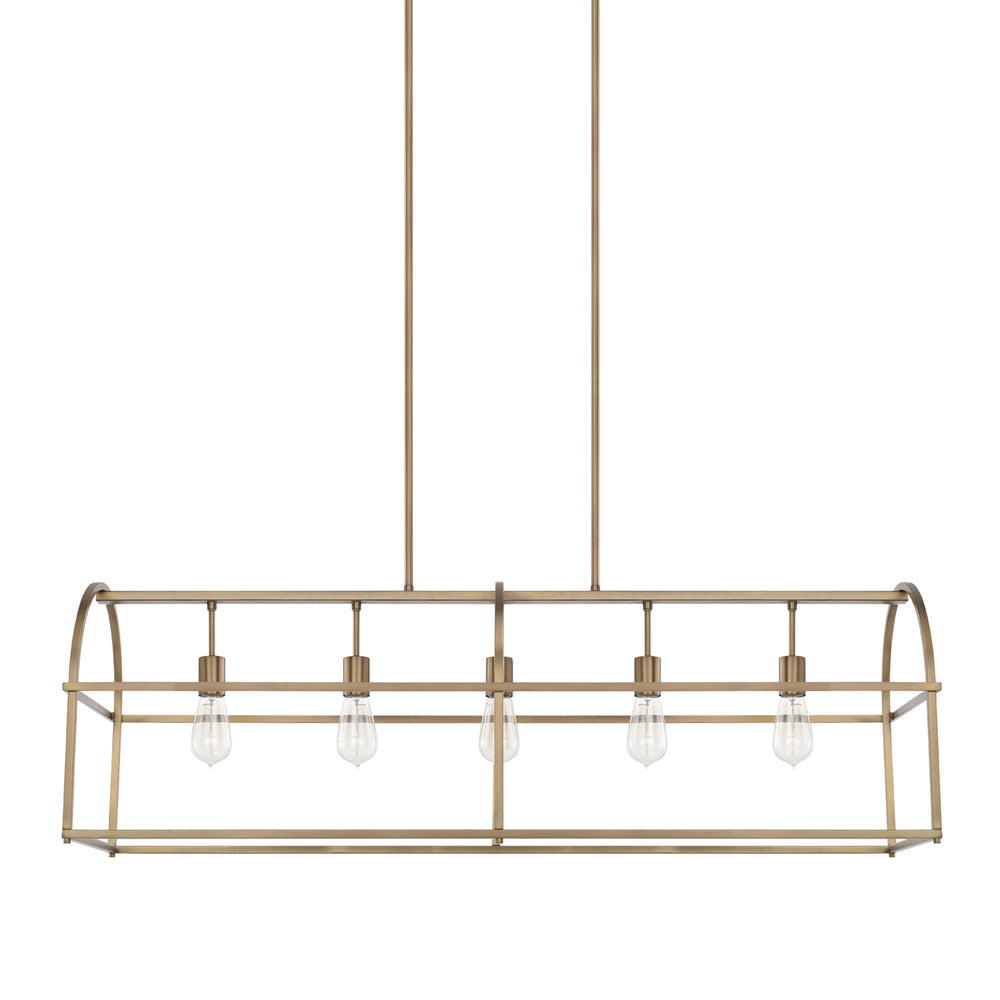 Capital Lighting - Five Light Island Pendant - Aubrey - Aged Brass- Union Lighting Luminaires Decor