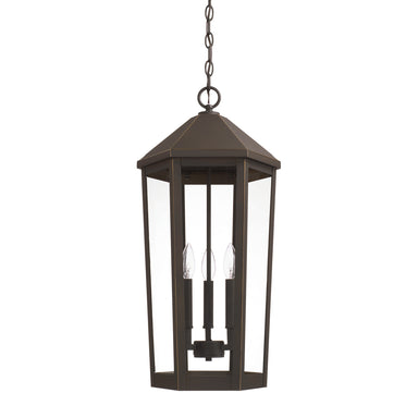 Capital Lighting - Three Light Outdoor Hanging Lantern - Ellsworth - Oiled Bronze- Union Lighting Luminaires Decor
