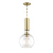 Hudson Valley Canada - One Light Pendant - Raleigh - Aged Brass- Union Lighting Luminaires Decor