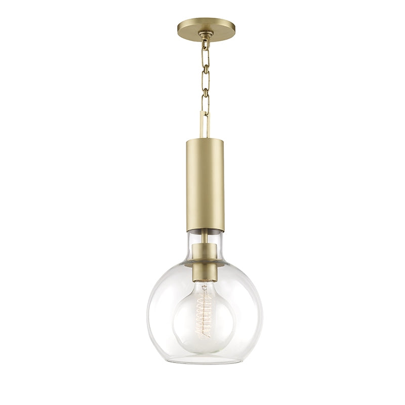 Hudson Valley Canada - One Light Pendant - Raleigh - Aged Brass- Union Lighting Luminaires Decor