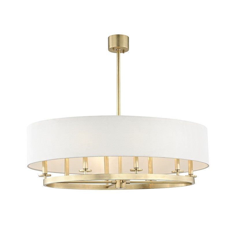 Hudson Valley Canada - Eight Light Island Pendant - Durham - Aged Brass- Union Lighting Luminaires Decor