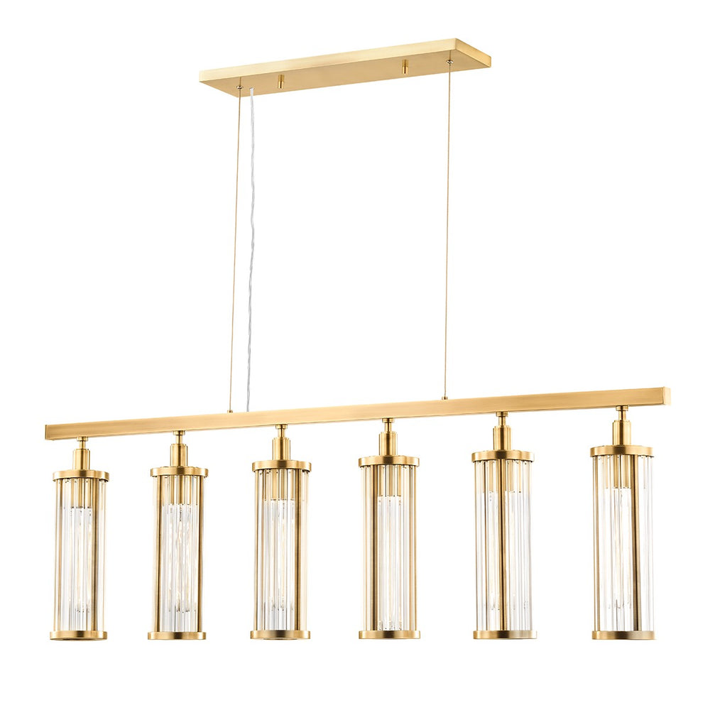 Hudson Valley Canada - Six Light Island Pendant - Marley - Aged Brass- Union Lighting Luminaires Decor