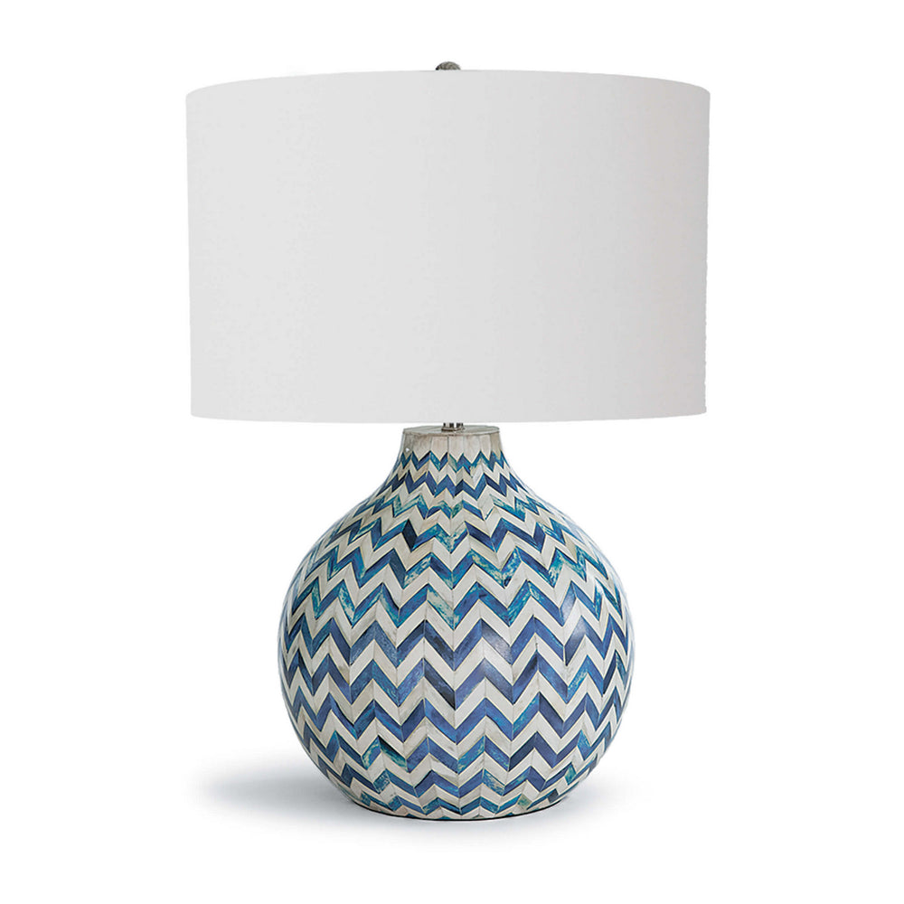 Regina Andrew Canada - One Light Table Lamp - Chevron Bone - Indigo- Union Lighting Luminaires Decor